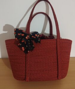 Sac à main et porte monnaie en cordon burgundy Tunisie