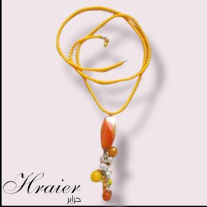 Collier jaune et orangé fait main Tunisie