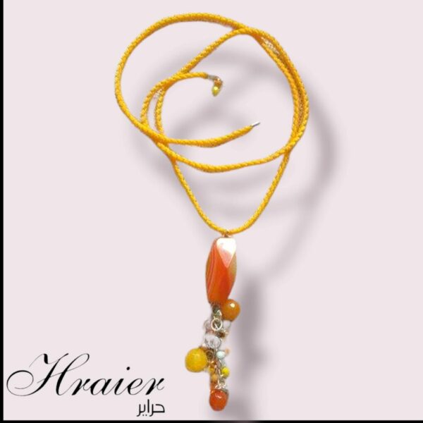 Collier jaune et orangé fait main Tunisie