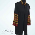Veste noir avec tissu traditionnel
