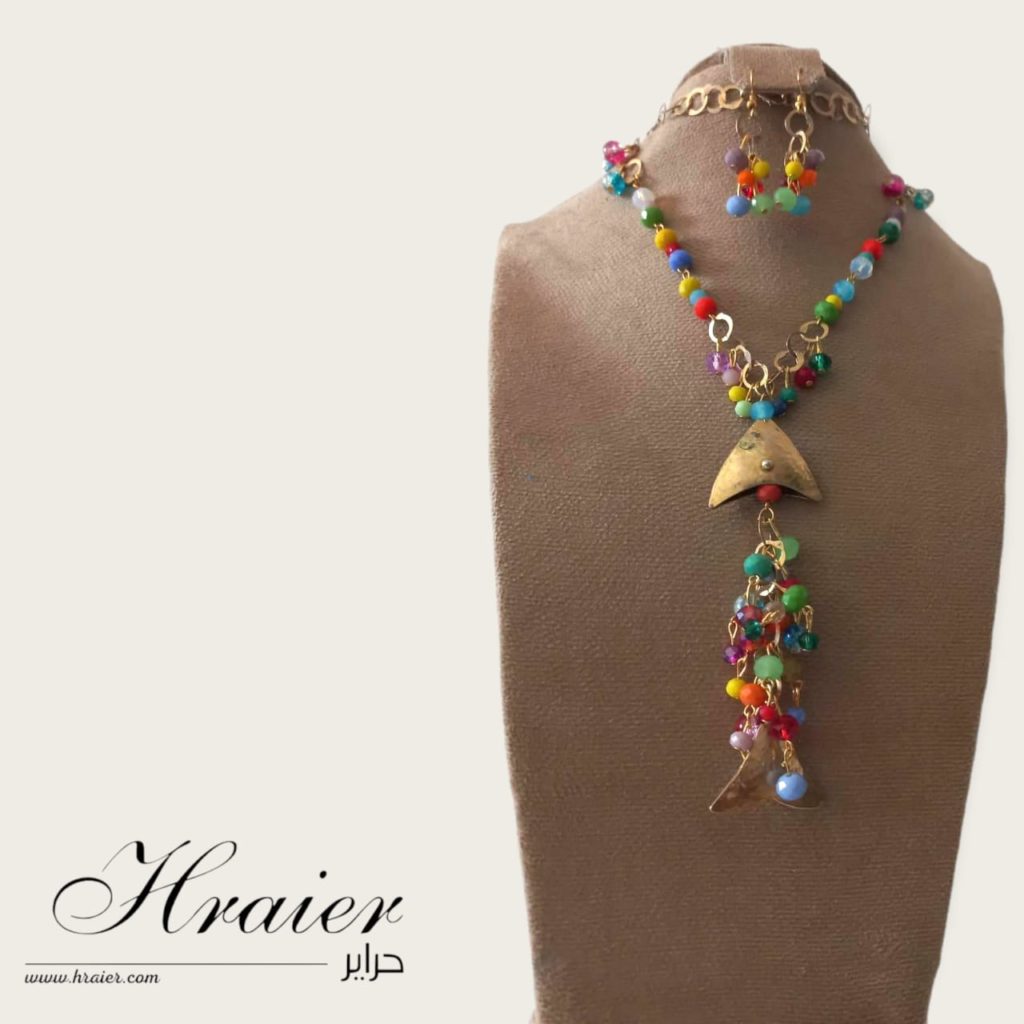 Collier avec boucles d'oreilles Tunisie