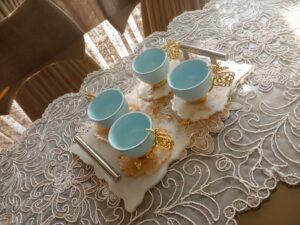 Ensemble de soucoupes de tasse de service ottoman turc Tunisie