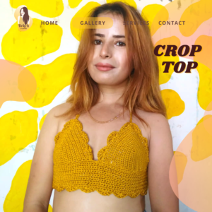 Crop top crochet couleur moutarde : le look tendance de l'été Tunisie