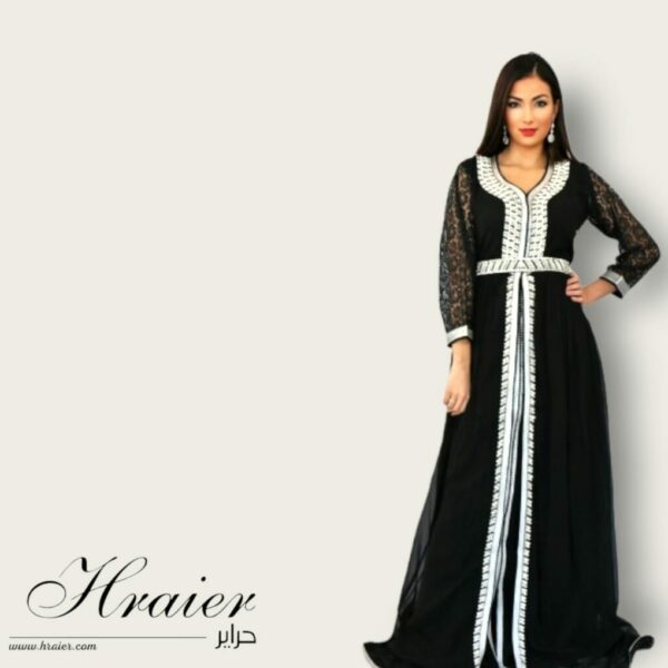 Caftan noir traditionnel Tunisie