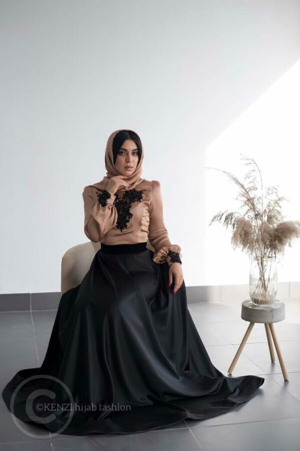 Robe noir caramel//فستان الأناقة الأسود والكرمال Tunisie