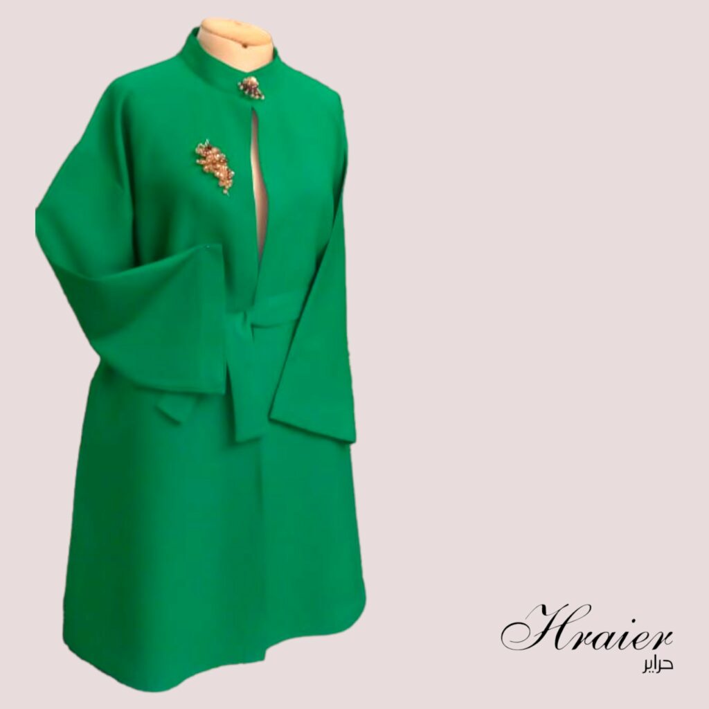 Veste manteau vert sur mesure Tunisie