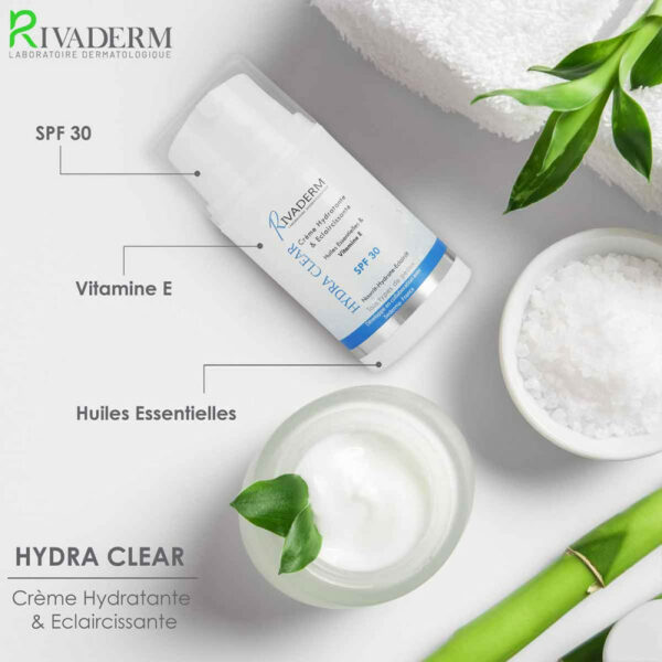 Rivaderm Hydra Clear - Crème éclaircissante hydratante SPF30 en format 50ml Tunisie