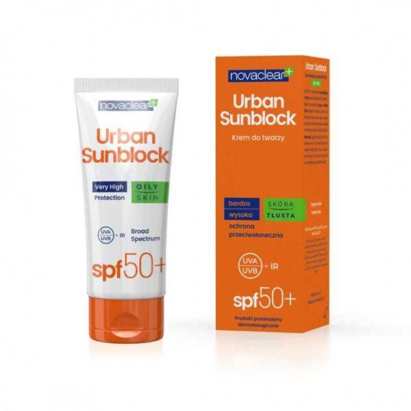 Novaclear - protection solaire pour peaux grasses : Urban Sunblock SPF50+ en format 40ml. Tunisie