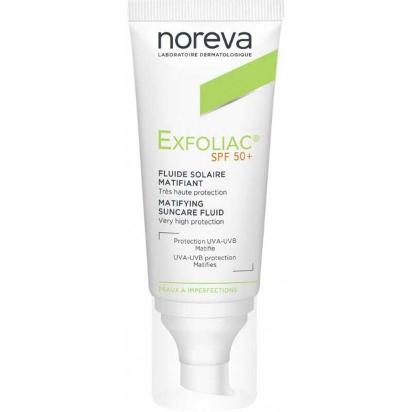 Noreva Exfoliac - protection solaire matifiante - Écran fluide SPF50+ - 40ML Tunisie