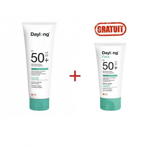 Pack Daylong Sensitive : Gel Crème SPF50+ 100 ML et Fluide Visage SPF50 50ml Tunisie