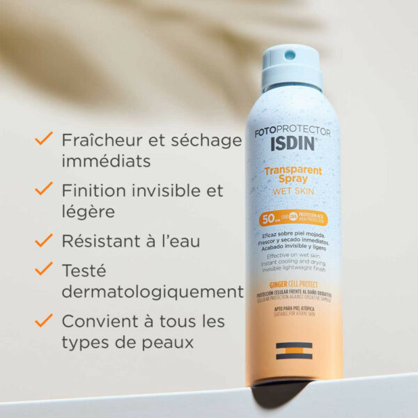 Isdin Fotoprotector - protection solaire adulte transparente SPF50+ en spray - 250ml Tunisie
