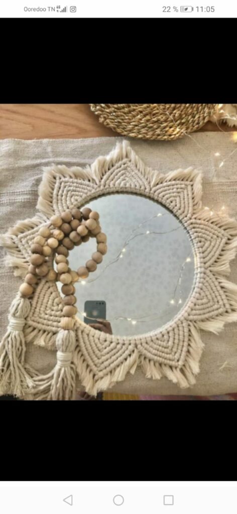 Miroir Macramé Artisanal : L'Élégance Bohème à l'Honneur Tunisie