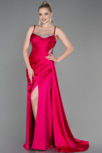 Robe De Soirée Satin Longue Fushia Tunisie