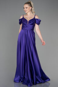 Robe de Soirée Longue Satin Violet Tunisie