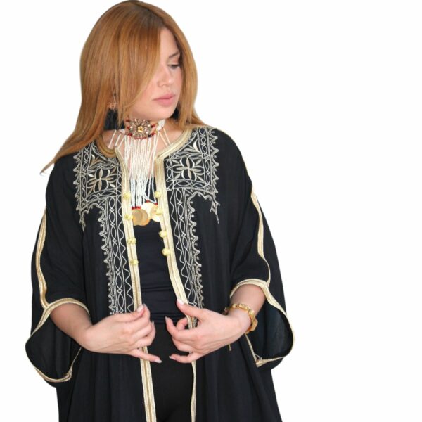 Abaya brodé noir by Nayla Créa Tunisie