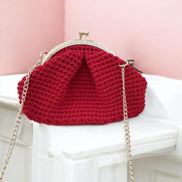 Sac crochet rouge style vintage Tunisie