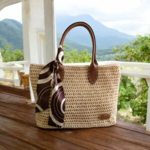 Sac crochet avec anse en cuir Tunisie