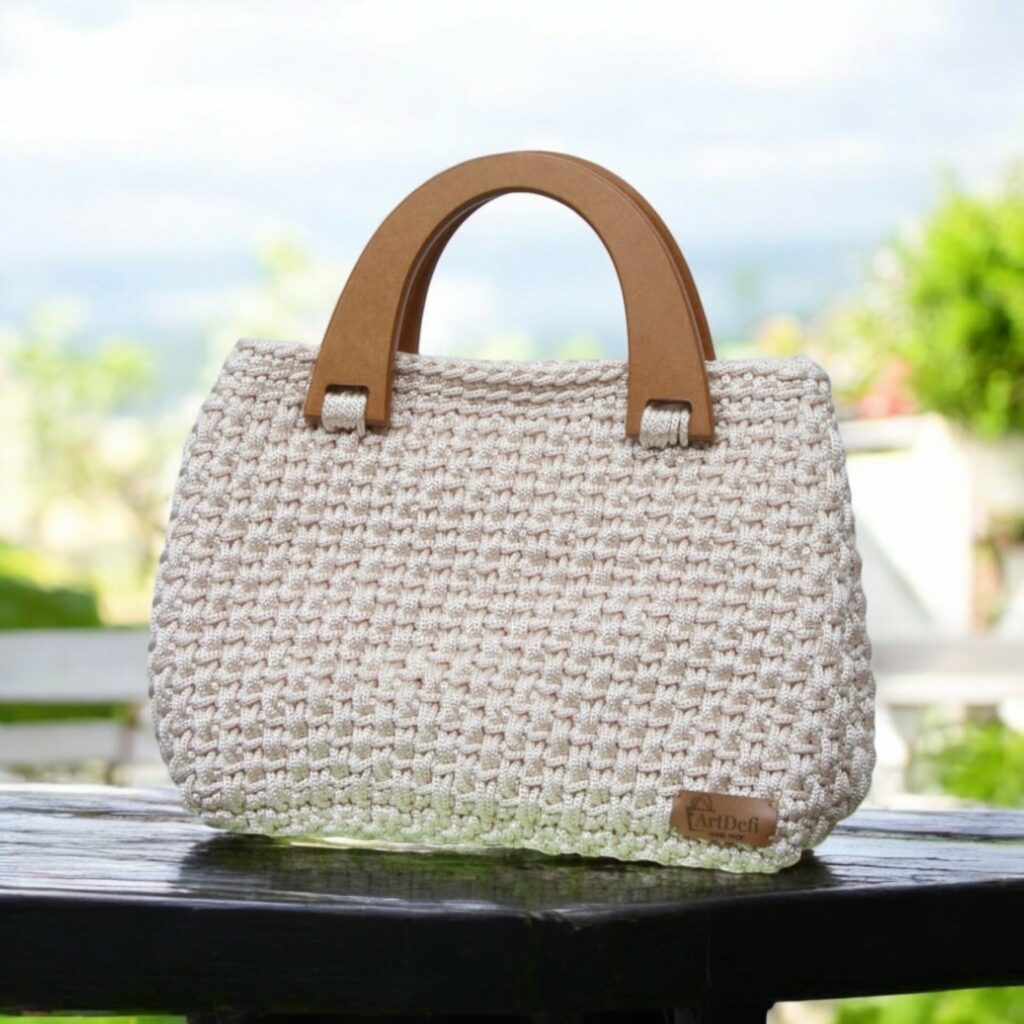 Sac crochet avec anses en bois Tunisie