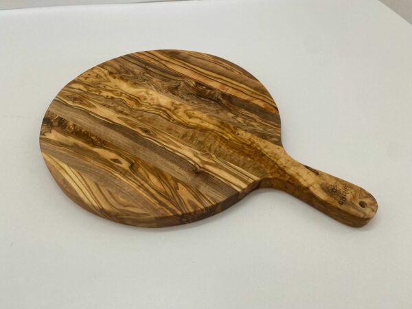 olivewood round pizza board with handle Tunisie