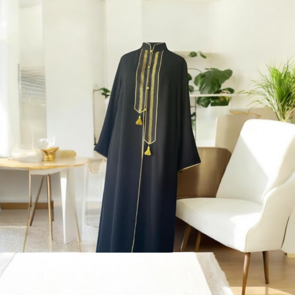 Abaya satin royal avec harj mehdia fait main Tunisie