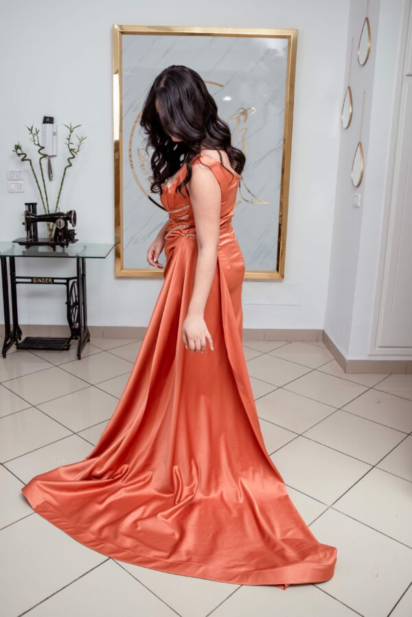 Robe soirée orange By Sabrina Tunisie