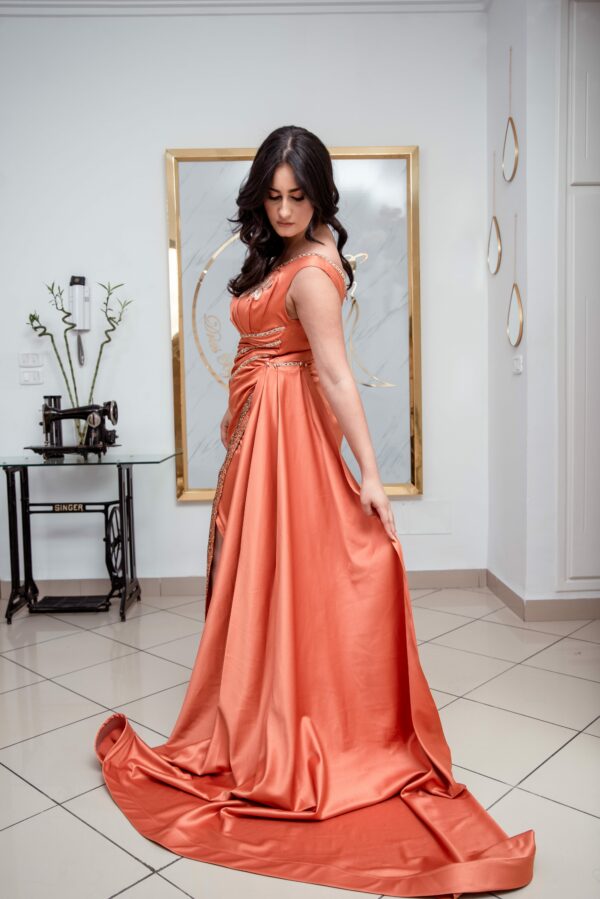 Robe soirée orange By Sabrina Tunisie