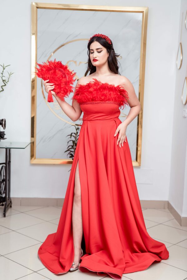 Robe soirée rouge by Sabrina Dress Tunisie