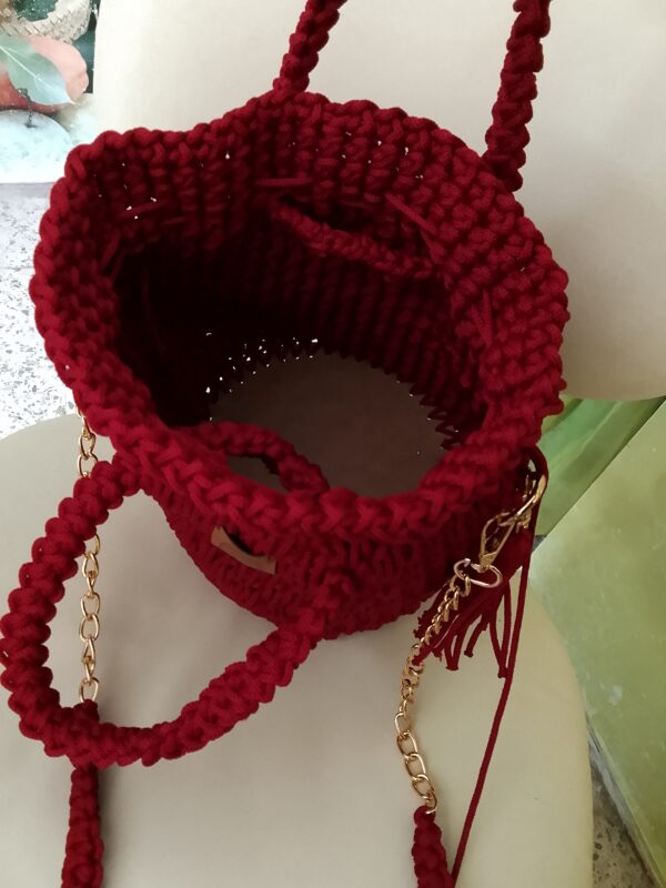 sac seau rouge en crochet Tunisie