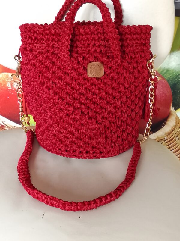 sac seau rouge en crochet Tunisie