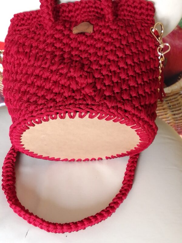 sac seau rouge en crochet Tunisie