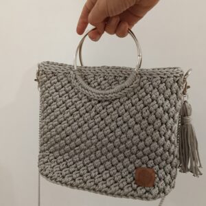 Sac gris en crochet Tunisie