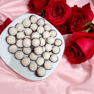 Boules Noix de coco avec Nestle , chocolat blanc et noisette