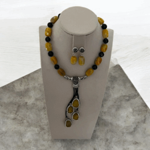 Parure avec pierre agate et onyx Tunisie