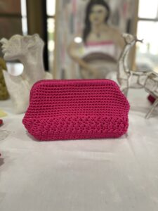 Pochette crochet rose fushia Tunisie