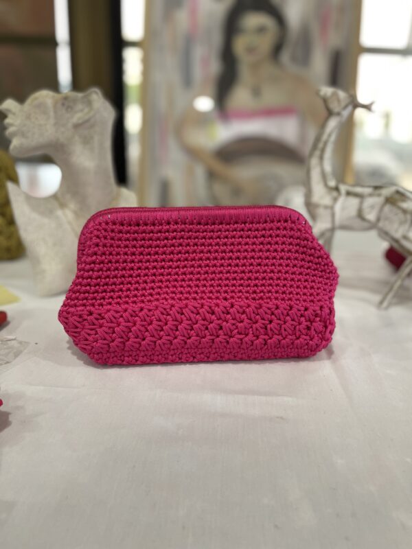 Pochette crochet rose fushia Tunisie