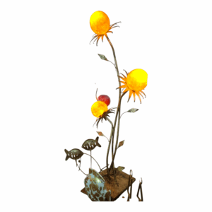Veilleuse en cuivre et verre forme plante Tunisie