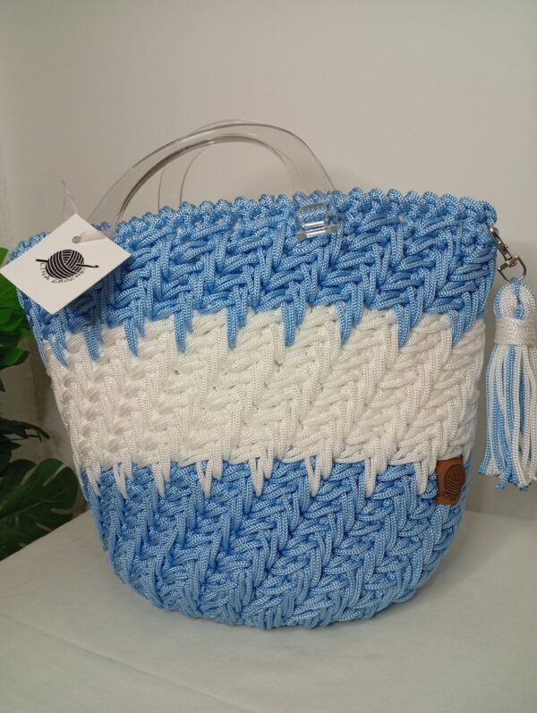 Sac crochet bleu et blanc Tunisie