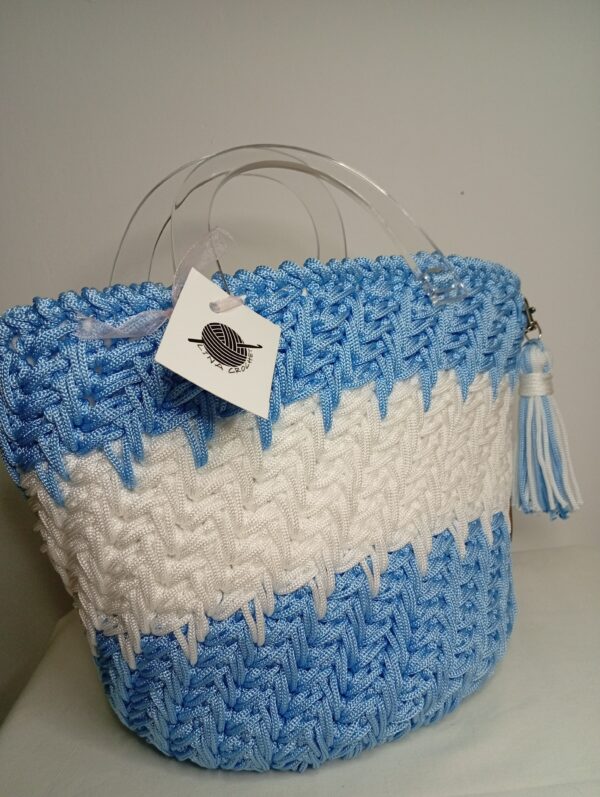 Sac crochet bleu et blanc Tunisie