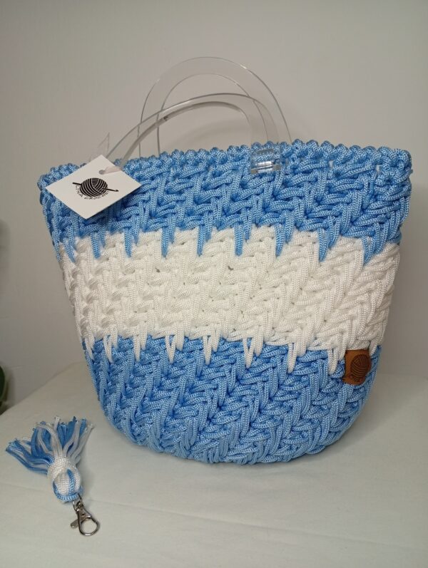 Sac crochet bleu et blanc Tunisie