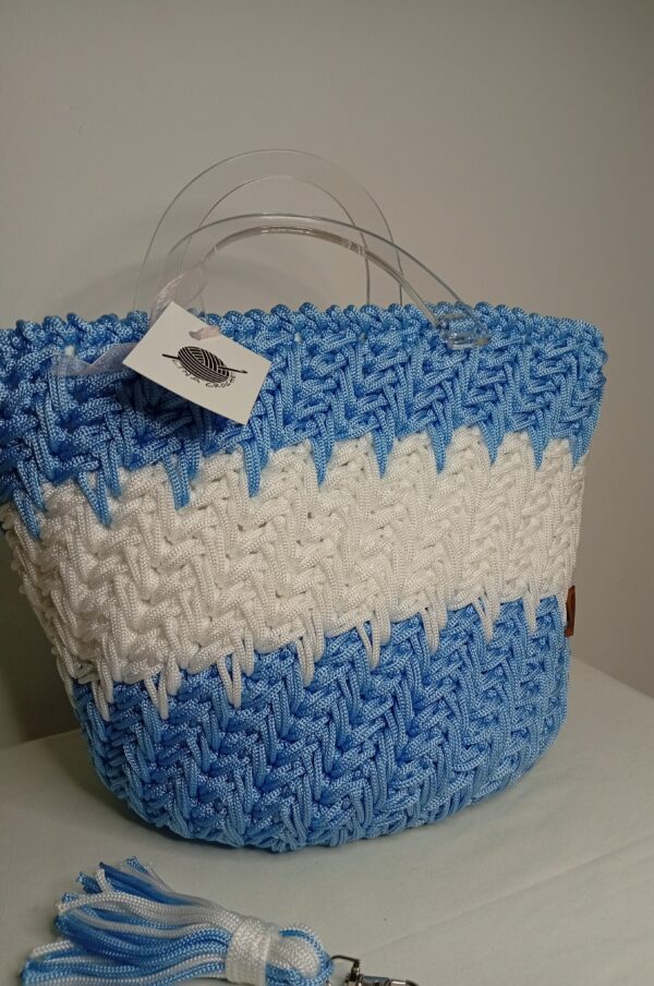 Sac crochet bleu et blanc Tunisie