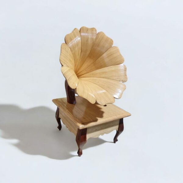 Gramophone pour smartphone vintage en bois sculpté à la main Tunisie
