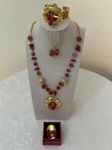 Parure en cuivre avec corail Tunisie