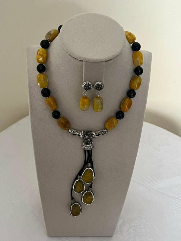Parure avec pierre agate et onyx Tunisie