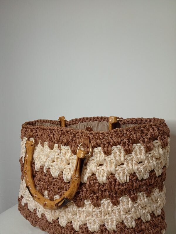 sac au crochet marron et beige Tunisie