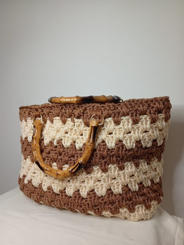 sac au crochet marron et beige Tunisie