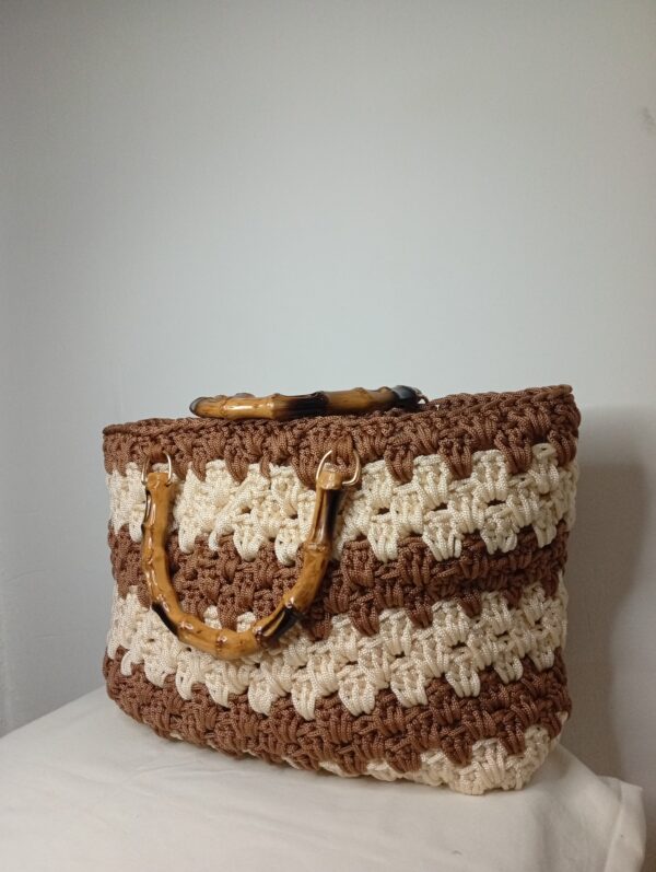 sac au crochet marron et beige Tunisie