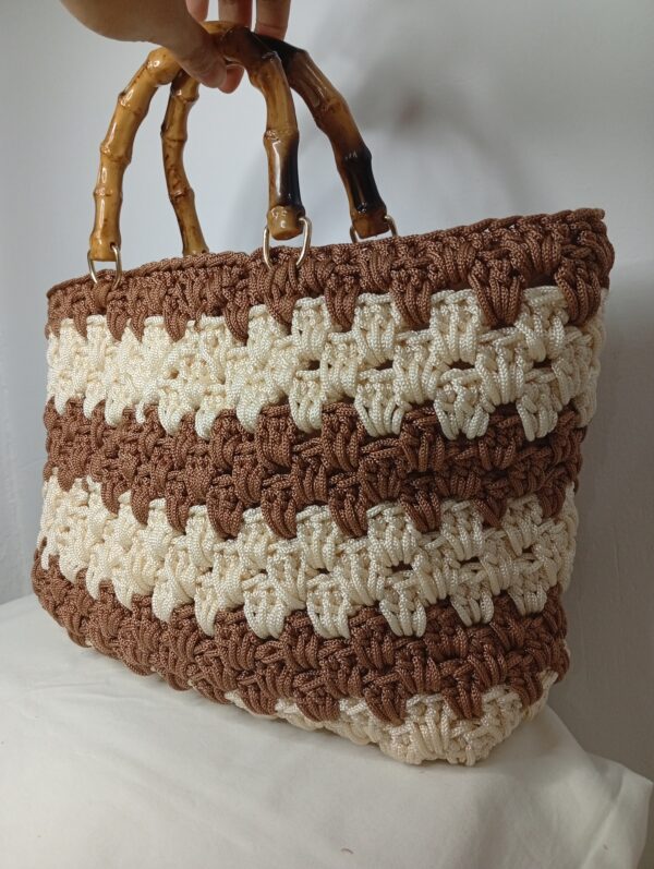 sac au crochet marron et beige Tunisie