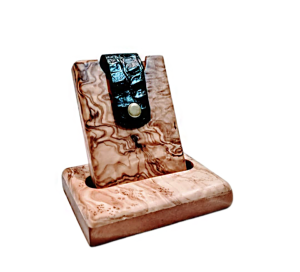 Portefeuille/Portecarte de bureau en bois et cuire Tunisie