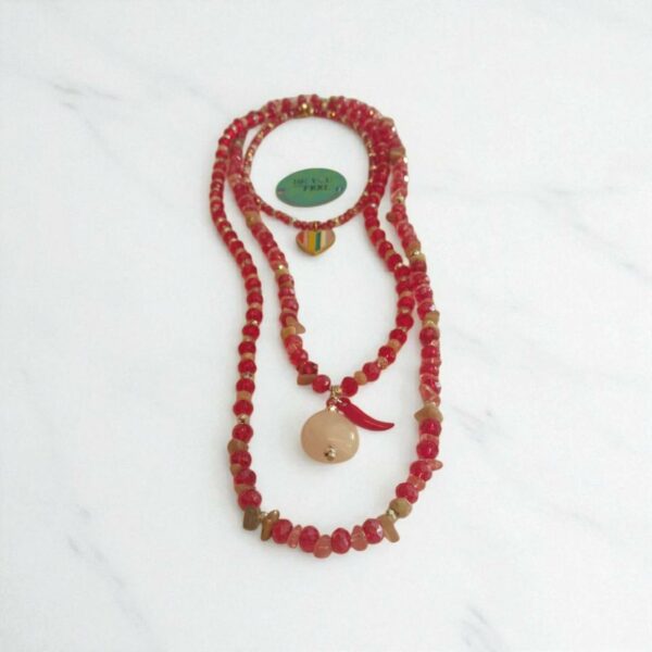 Collier en cristaux rouge cerise Tunisie