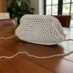 Sac blanc en crochet pailleté Tunisie